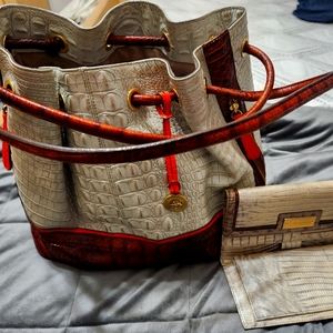 Brahmin Handbag with Matching Leather Wallet
